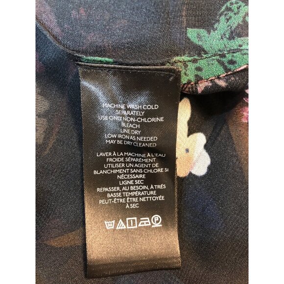 Anthropologie Maeve Floral Chiffon Open Back Tunic Blouse Cottagecore Size 0 - Picture 10 of 11